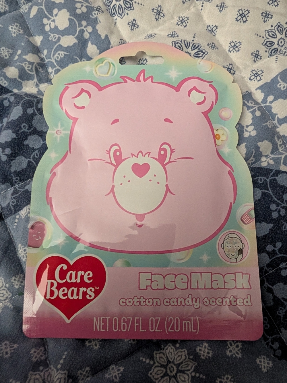 🟢 Care Bears Cotton Candy Scented Face Mask - Pink
